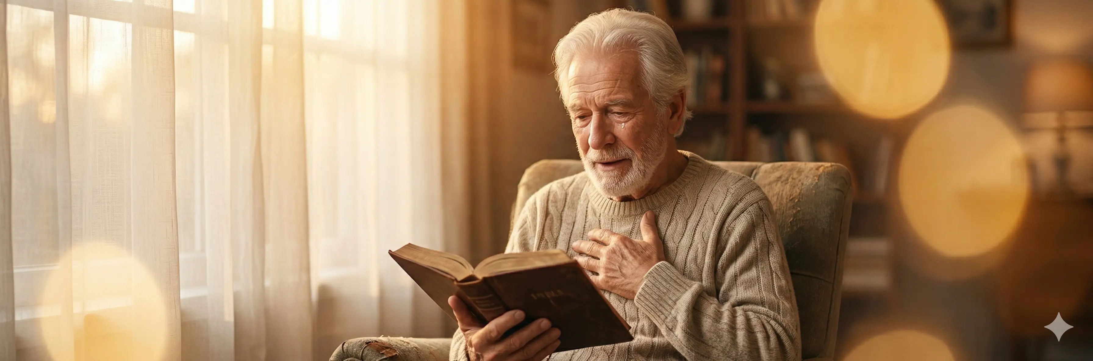 Elderly person with clear restored vision — recovery success story